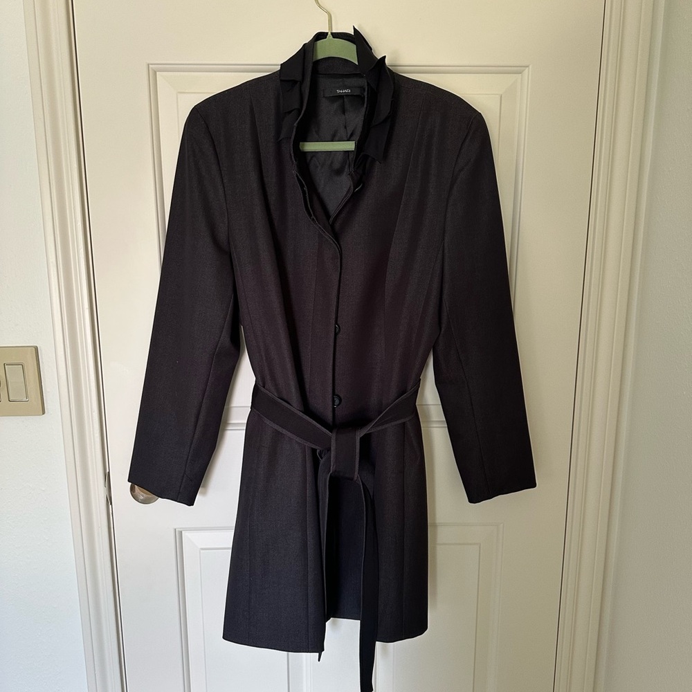 Tahari Black Trench Coat with Belt